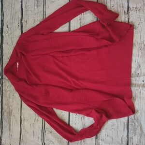 Silence & Noise Red Cotton Blend Open Cardigan S